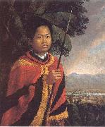Robert Dampier Portrait of King Kamehameha III of Hawaii oil